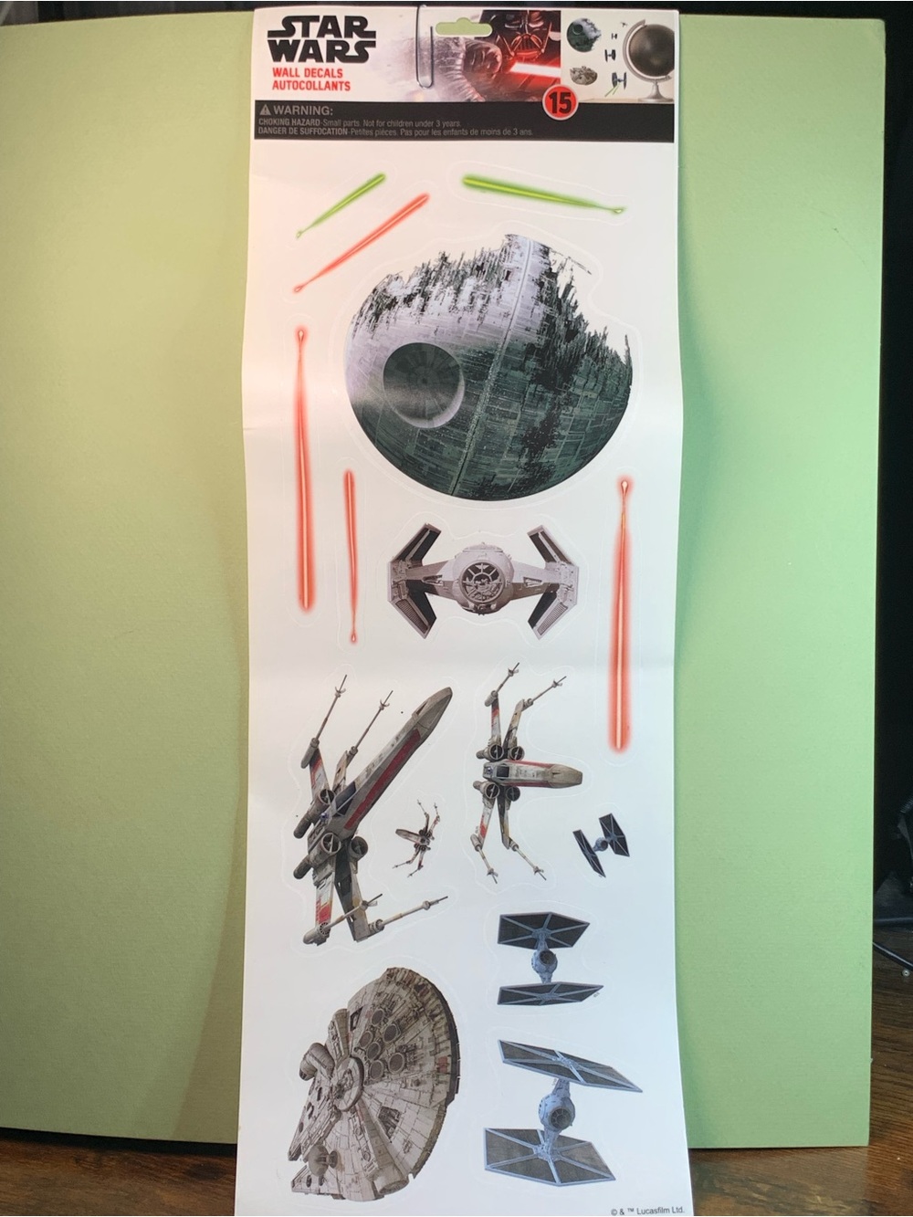 Star Wars Green, Red and Gray Wall Decal Sheet